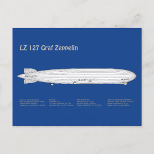 Carte Postale LZ 127 Graf Zeppelin - Plan directeur des navires 