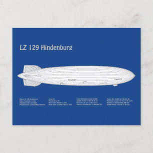 Carte Postale LZ 129 Hindenburg - Plan directeur des avions ABD