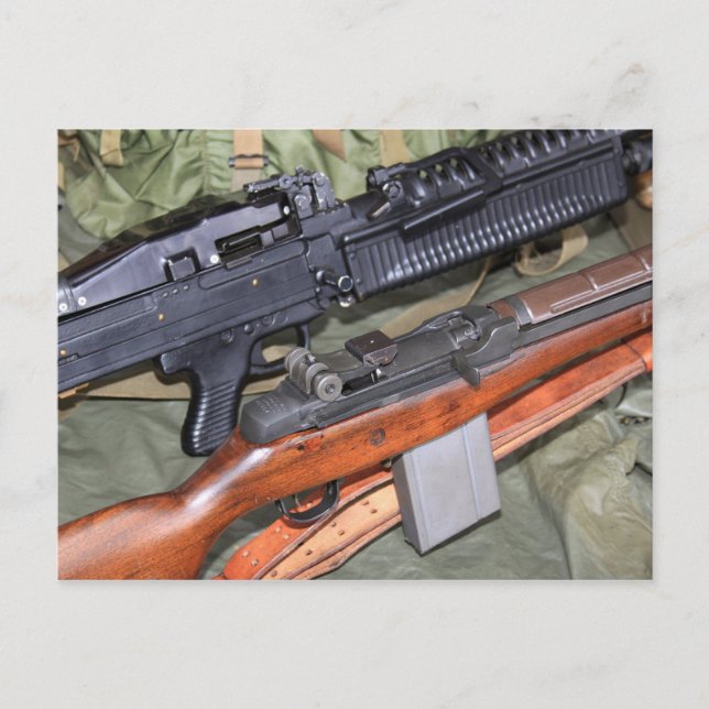 Carte Postale M60 MG & M14 Rifle côte à côte (Devant)