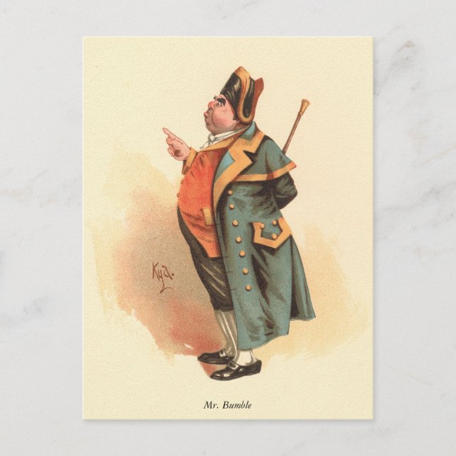 Carte Postale M. Bumble par Kyd, Oliver Twist de Charles Dickens (Devant)