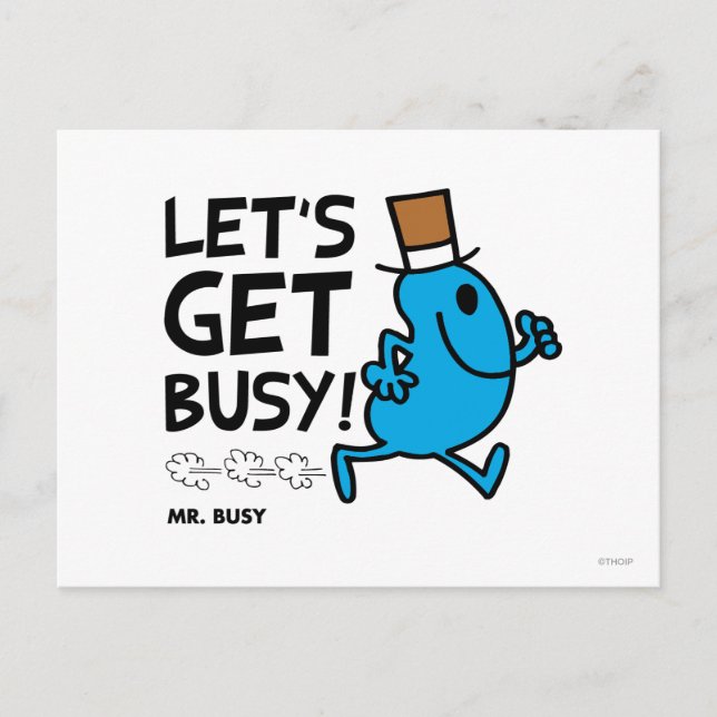 Carte Postale M. Busy | Occupons-nous le texte noir (Devant)