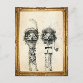 Carte Postale M. et Mme Ostrich encadrés