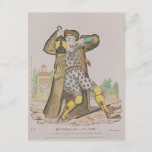 Carte Postale M. Grimaldi en clown, illuminant le