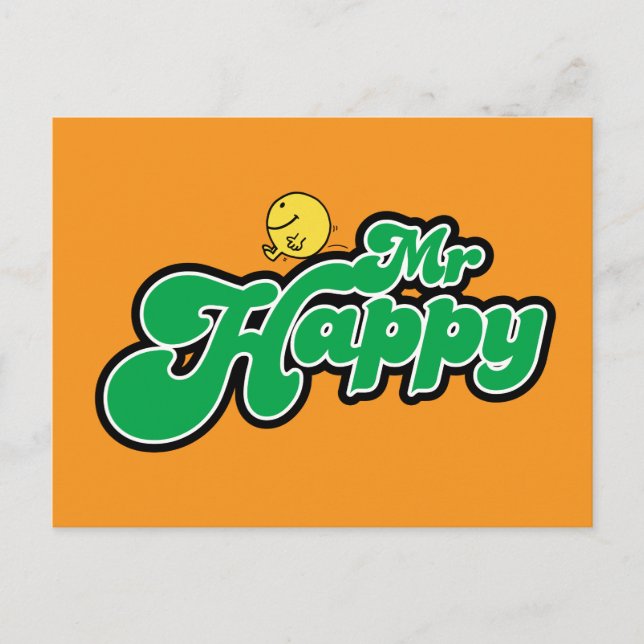 Carte Postale M. Happy Glissant Vers Le Bas Vert (Devant)