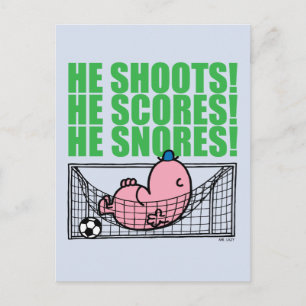 Carte Postale M. Lazy Napping Dans Un But De Football