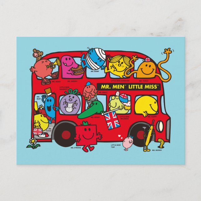 Carte Postale M. Men & Little Miss Bus (Devant)