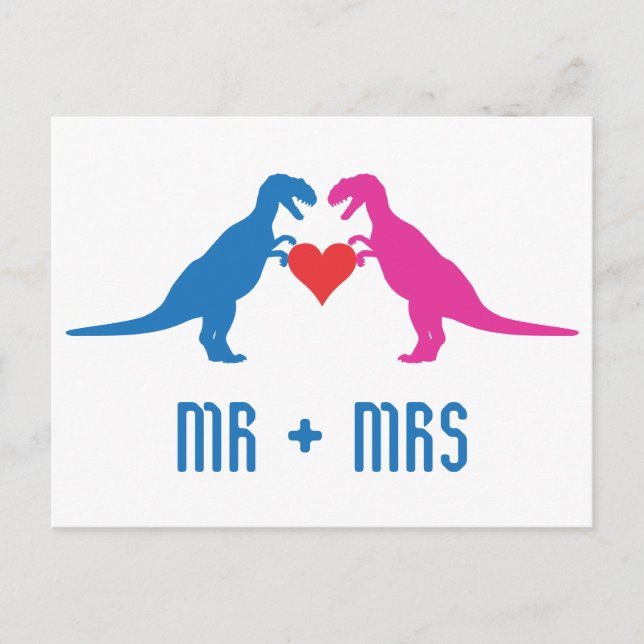 Carte Postale M.+Mme - Love Dinosaures (Devant)