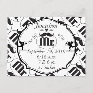 Carte Postale M. Mustache Lil Man Baby Boy Statistiques