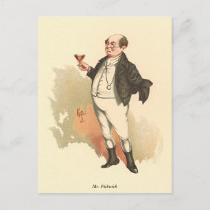 Carte Postale M. Pickwick, par Kyd, Dickens' The Pickwick Papers