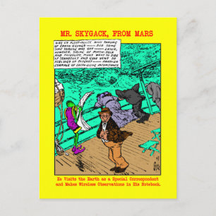 Carte Postale M. Skygack observe les passagers de la mer