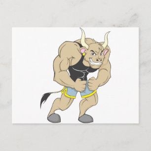 Carte Postale M. Strong Shirt Cute Musculaire Mr Strong Ox Shi