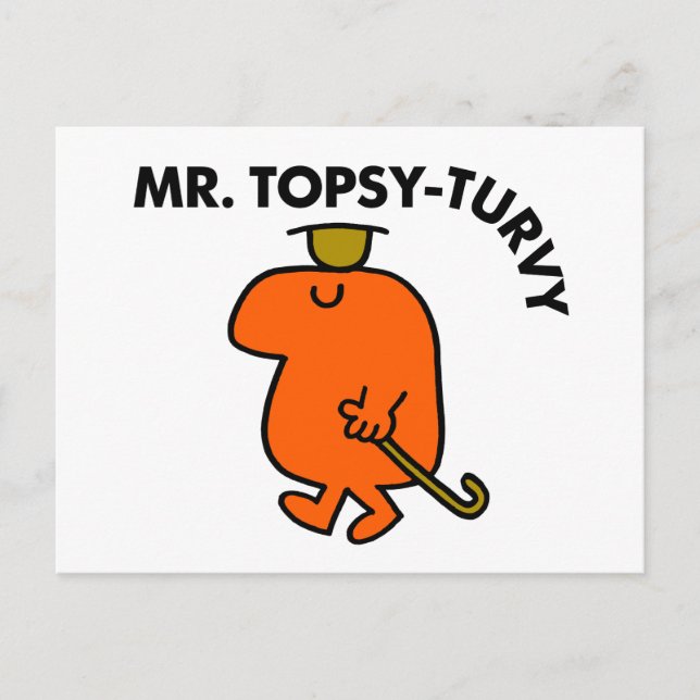 Carte Postale M. Topsy-Turvy | Upside Down Casquette & Cane (Devant)