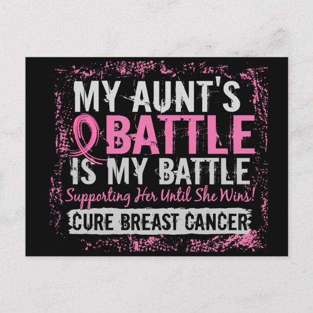 Carte Postale Ma bataille Trop 2 Tante Cancer du Sein (Devant)