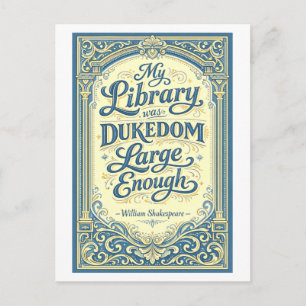 Carte Postale "Ma bibliothèque" Shakespeare
