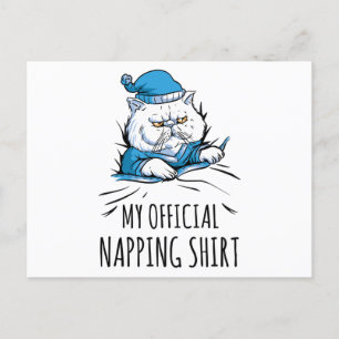 Carte Postale Ma chemise de sieste officielle avec chien couchan