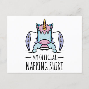 Carte Postale Ma chemise de sieste officielle avec sommeil Unico