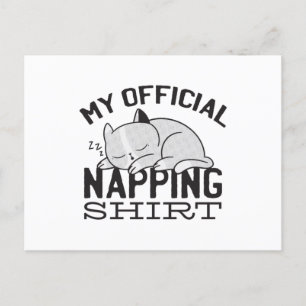 Carte Postale Ma chemise de sieste officielle - Chat en sommeil