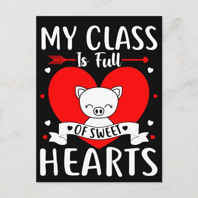 Carte Postale Ma Classe Est Pleine De Coeurs Sucrés Valentine (Devant)