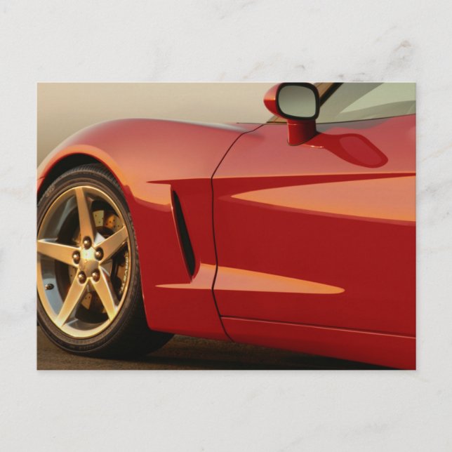 Carte Postale Ma Corvette rouge (Devant)