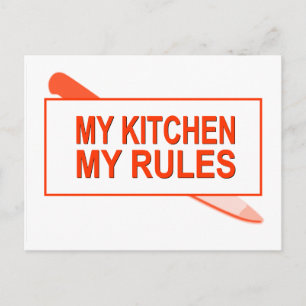 Carte Postale Ma Cuisine. Mes Règles. Conception amusante pour B