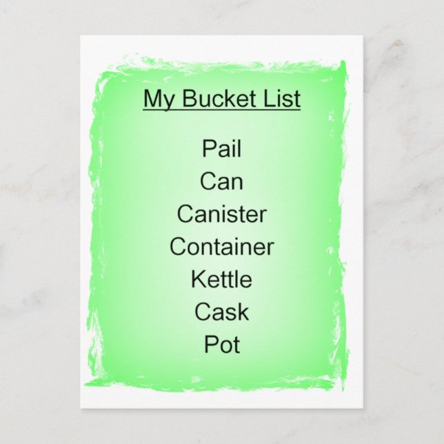 Carte Postale Ma liste de regroupement (Devant)