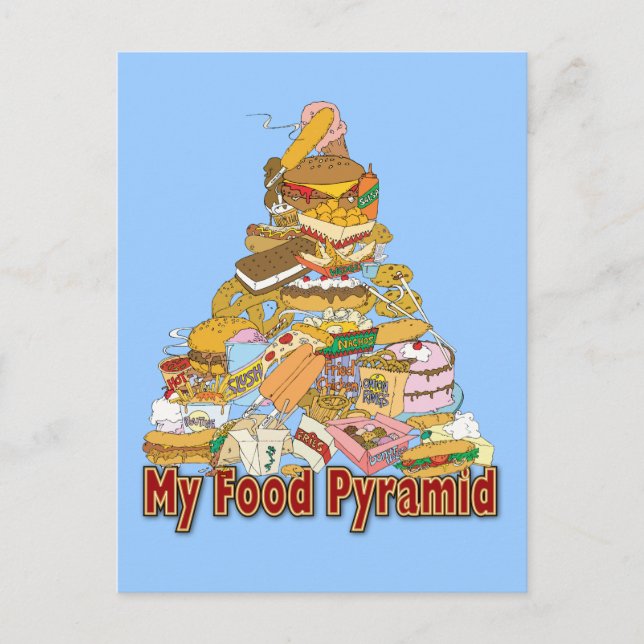 Carte Postale Ma pyramide alimentaire ~ Grignotines alimentaires (Devant)