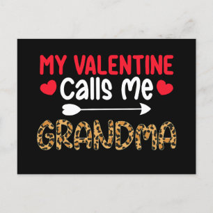 Carte Postale Ma Saint Valentin m'appelle grand-mère Leopard Buf