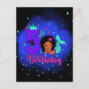 Carte Postale Ma Sirène d'anniversaire 5 ans