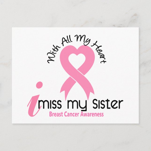 Carte Postale Ma Soeur Cancer Du Sein Me Manque (Devant)