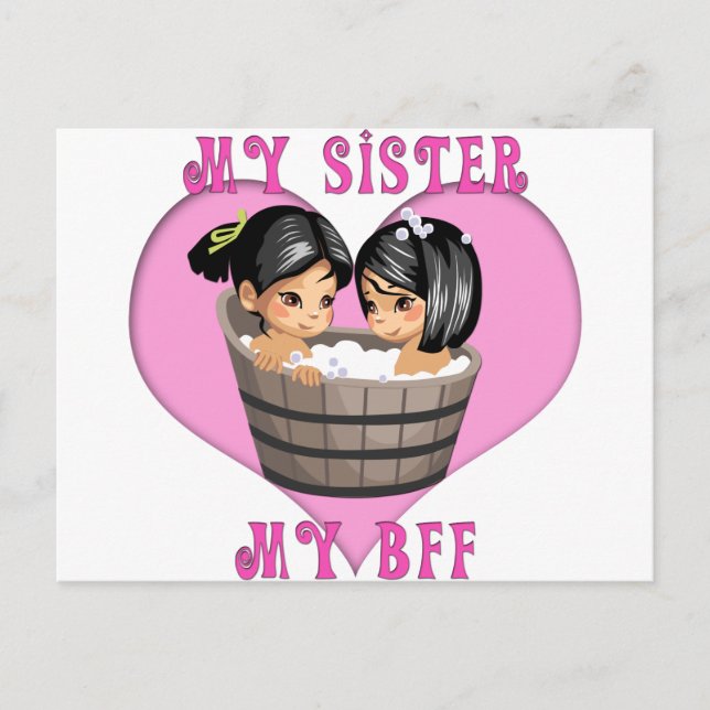 Carte Postale Ma Soeur MON Bain BFF (Devant)