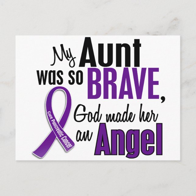 Carte Postale Ma Tante Est Un Cancer Du Pancréas Ange (Devant)