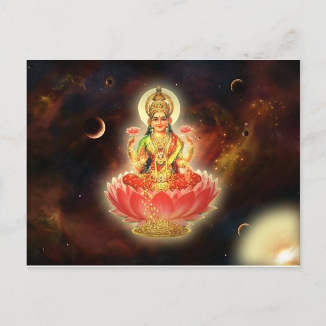 CARTE POSTALE MAA MAHALAXMI DEVI GODDESDS INDIENS DE RICHESSE/ F (Devant)