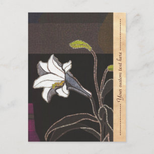 Carte Postale Mabuchi Toru Lilies ukiyo-e Art vintage