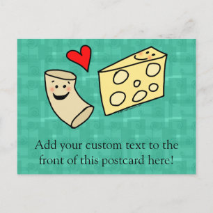Carte Postale Mac aime Fromage, Funny Cute Macaroni + Fromage