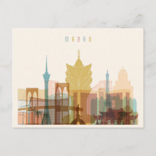 Carte Postale Macao, Chine   Ville Skyline