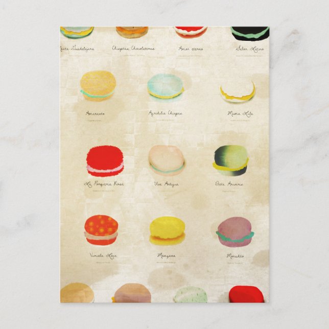 Carte Postale Macarons Paris Pâtisserie Rupydetequila (Devant)