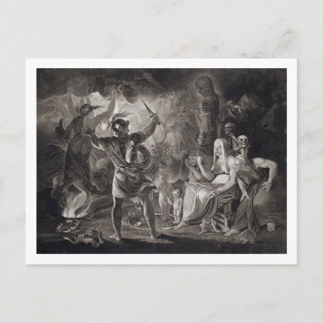 Carte Postale Macbeth, les Trois Sorcières et Hécate dans l'Acte (Devant)