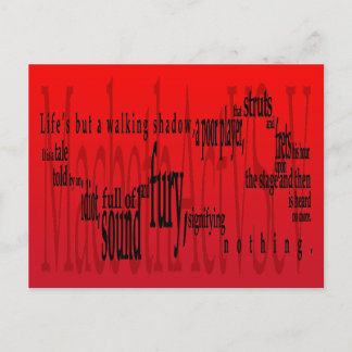 Carte Postale Macbeth Shakespeare : 'La vie n'est qu'une ombre d