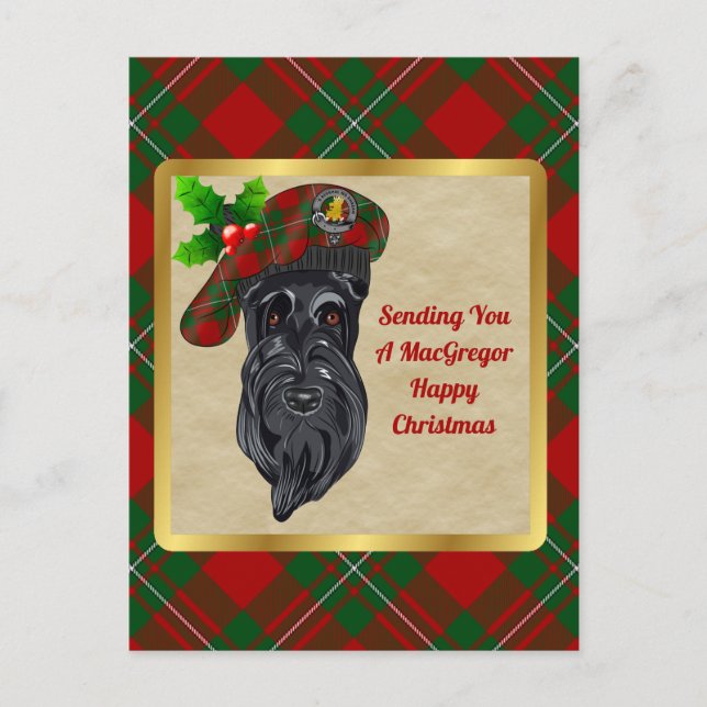 Carte postale MacGregor Clan Badge & Tartan Christ (Devant)