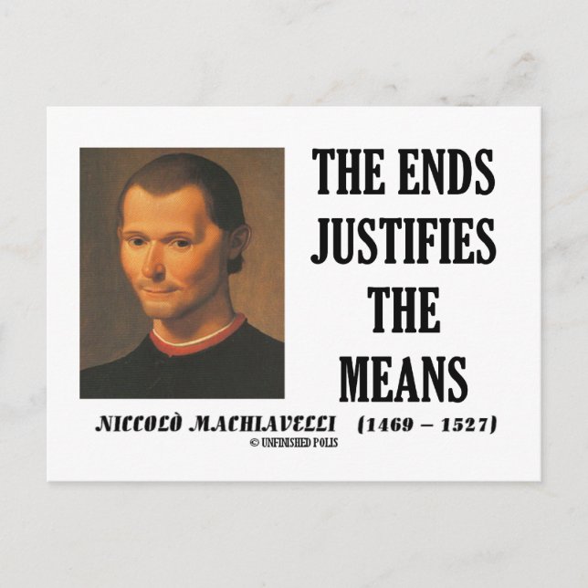Carte Postale Machiavelli Finit Justifie Le Devis Moyens (Devant)
