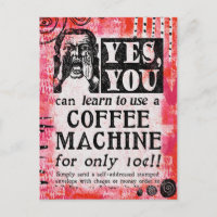 Machine à café - Drôle de publicité vintage