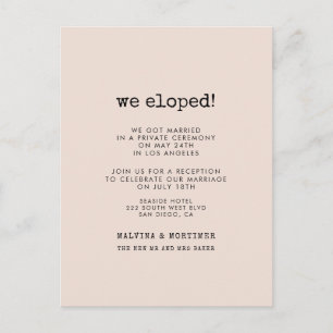 Carte Postale Machine à écrire minimaliste vintage Mariée