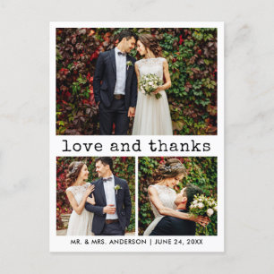 Carte Postale Machine à écrire moderne à la mode Texte 3 Merci p