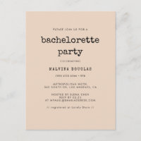 Machine à écrire vintage Bachelorette Party Invita