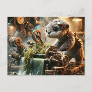 Carte Postale Machine à scier à vapeur Otter