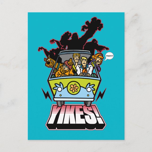 Carte Postale Machine Mystère "Yikes !" Dessin (Devant)