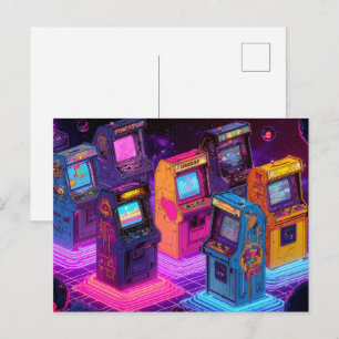 Carte Postale Machines de jeux vidéo rétro