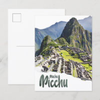 Machu Picchu Pérou Aquarelle Peinture Voyage