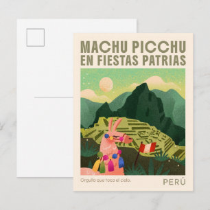Carte Postale Machu Picchu Pérou Art Voyage vintage