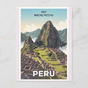 Carte Postale Machu Picchu Pérou Voyage Rétro Vintage